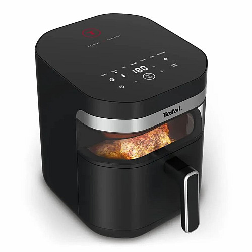 Мультипечь Tefal Easy Fry Infrared, 1850Вт, чаша-7л, сенсорное управл., 8 программ, с окошком, пластик, черный