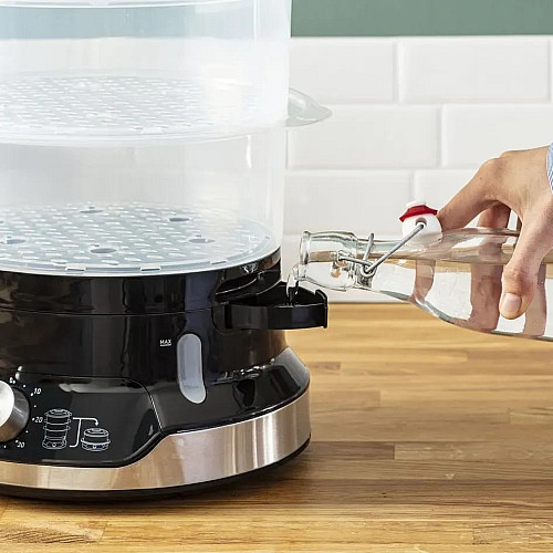 Пароварка Tefal Ultracompact, 800Вт, объем-9л, резервуар для воды -1л, механическое управл., пластик, черный