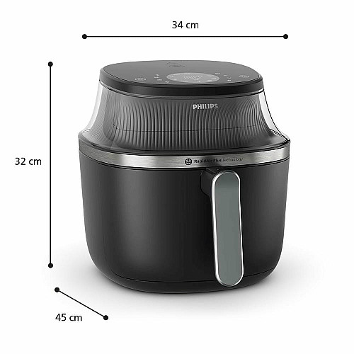 Мультипечь Philips Ovi XL Series 3000, 2000Вт, чаша-7.2л, сенсорное управл., 16 авто. программ, с окошком, пластик, черный