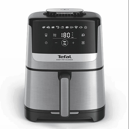 Мультипечь Tefal Easy Fry Silence, 1670Вт, чаша-5л, сенсорное управл., 10 программ, пластик, нерж. сталь-черный