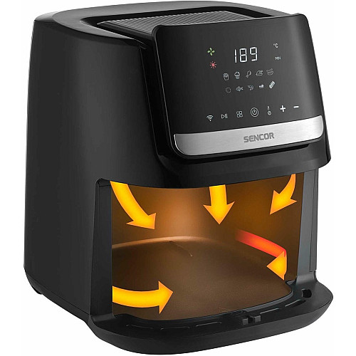 Мультипіч Sencor Vita Fryer, 1600Вт, чаша-6,5л, сенсорне керув., 10 програм, пластик, нерж. сталь-чорний