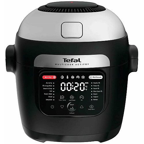 Мультиварка-мультипечь Tefal Multicook Actifry, 1334Вт, чаша-6л, сенсорное управл., 14 программ, металл/пластик, черный