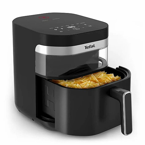 Мультипечь Tefal Easy Fry Infrared, 1850Вт, чаша-7л, сенсорное управл., 8 программ, с окошком, пластик, черный