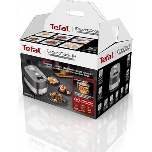 Мультиварка Tefal Expert Cook Induction, 1200Вт, чаша-5л, электронное управл., пластик, серый