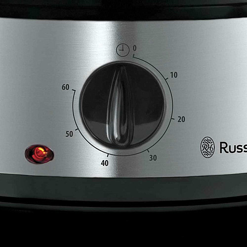 Пароварка Russell Hobbs Cook&Home 800Вт, чаша-3/3/3л, резервуар для воды -1л, механическое управление, 3 яруса, металл/пластик, черный