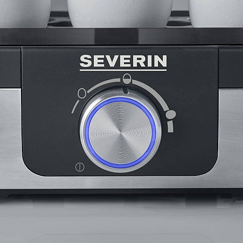 Яйцеварка Severin 420Вт, механическое управление, на 6 яиц, звуков., сигнал, пластик, серо-черный