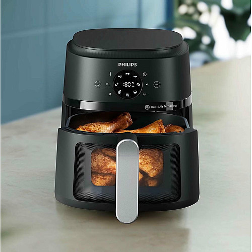 Мультипечь Philips Ovi digital, 1500Вт, чаша-4.2л, сенсорное управление, 13 авто. программ, окошко, пластик, черный