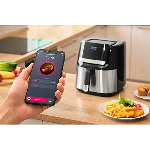 Мультипечь Sencor Vita Fryer, 1600Вт, чаша-6,5л, сенсорное управл., 10 программ, пластик, нерж. сталь-черный