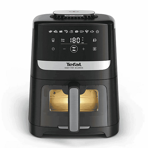 Мультипечь Tefal Easy Fry Silence Vision, 1670Вт, чаша-5л, сенсорное управл., 10 программ, с окошком, пластик, черный