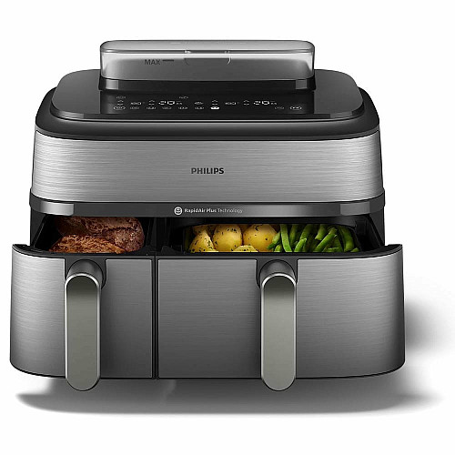 Мультипечь Philips Ovi Dual Steam 2750Вт, чаша-3+6л, сенсорное управл., 12 авто. программ, пластик/металл