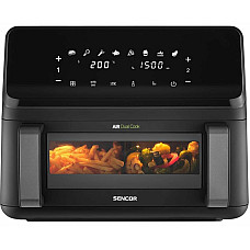 Мультипіч Sencor Dual Vita Fryer, 2700Вт, чаша-4.5+4.5л, сенсорне керув., 2 чаши, гриль, пластик, чорний