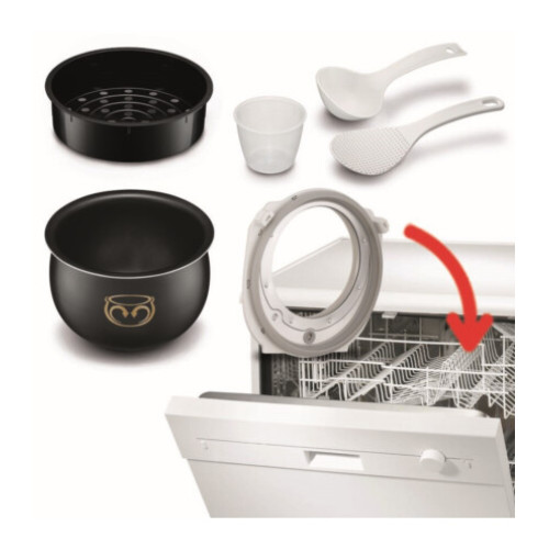 Мультиварка Tefal Fuzzy Logic, 750Вт, чаша-5л, електронне керув., пластик, сірий