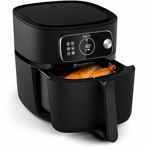 Мультипечь Philips Ovi Combi Connected, 2200Вт, чаша-8.3л, механическое управл., 22 авто. программ, пластик, черный