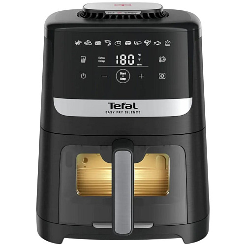 Мультипечь Tefal Easy Fry Silence Vision, 1670Вт, чаша-5л, сенсорное управл., 10 программ, с окошком, пластик, черный
