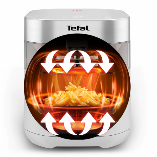 Мультипіч Tefal Easy Fry Infrared, 1850Вт, чаша-7л, сенсорне керув., 8 програм, з віконцем, пластик, світло-сірий