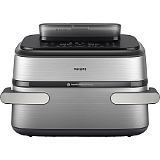 Мультипіч Philips Ovi Dual SteamFry 2750Вт, чаша-3+6л, сенсорне управл., 8 авто. програм,  пластик/метал, сірий