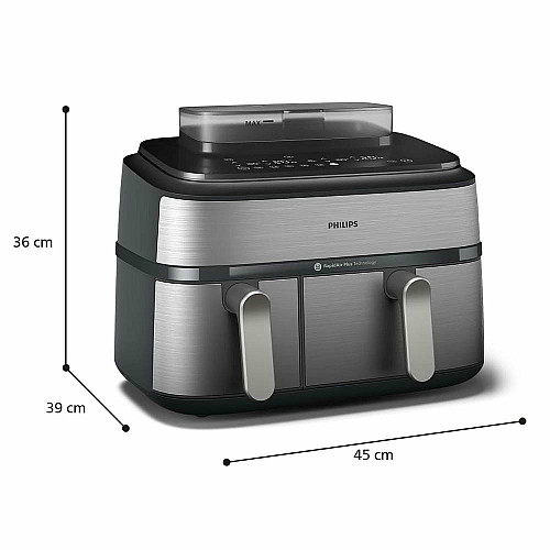 Мультипечь Philips Ovi Dual Steam 2750Вт, чаша-3+6л, сенсорное управл., 12 авто. программ, пластик/металл