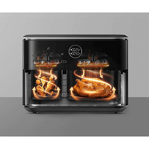 Мультипечь Xiaomi Dual Zone Air Fryer 10L 2700Вт, чаша-10л, сенсорное управл., пластик, черный