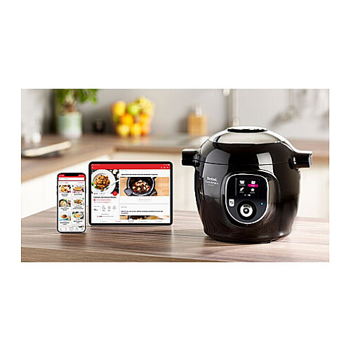 Мультиварка-скороварка Tefal Cook4me+ Connect, 1600Вт, чаша-6л, електронне керув., пластик, чорний