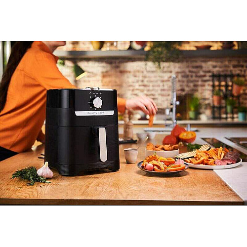 Мультипіч Tefal AirFry&Grill, 1550Вт, чаша-4.2л, електронне керув., пластик, чорний