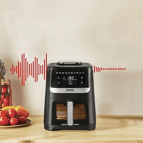 Мультипечь Tefal Easy Fry Silence Vision, 1670Вт, чаша-5л, сенсорное управл., 10 программ, с окошком, пластик, черный