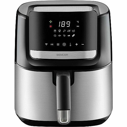Мультипечь Sencor Vita Fryer, 1600Вт, чаша-6,5л, сенсорное управл., 10 программ, пластик, нерж. сталь-черный