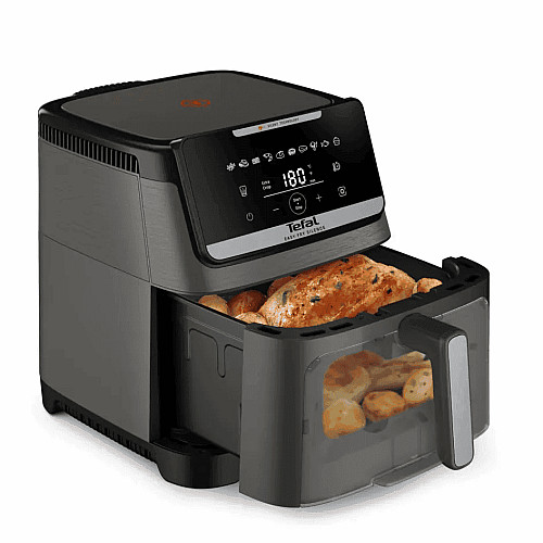 Мультипечь Tefal Easy Fry Silence XXL, 1800Вт, чаша-7, сенсорное управл., 10 программ, с окошком, пластик, темно-серый