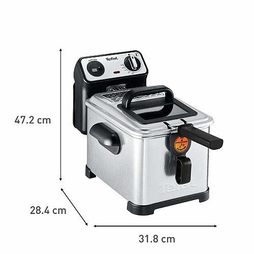 Фритюрниця Tefal Filtra Pro, 2400Вт, ємність-3л, механічне керув., від 150°C до 190°C нержавіюча сталь, чорний