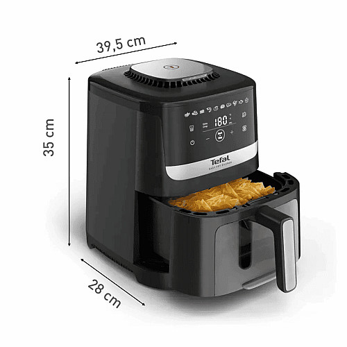 Мультипечь Tefal Easy Fry Silence Vision, 1670Вт, чаша-5л, сенсорное управл., 10 программ, с окошком, пластик, черный