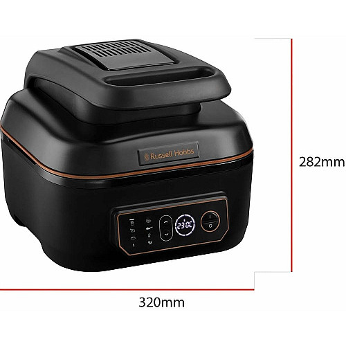 Мультипечь Russell Hobbs SatisFry Air&Grill, 1745Вт, чаша-5.5л, сенсорное управл., алюминий/пластик, черно-оранжевый