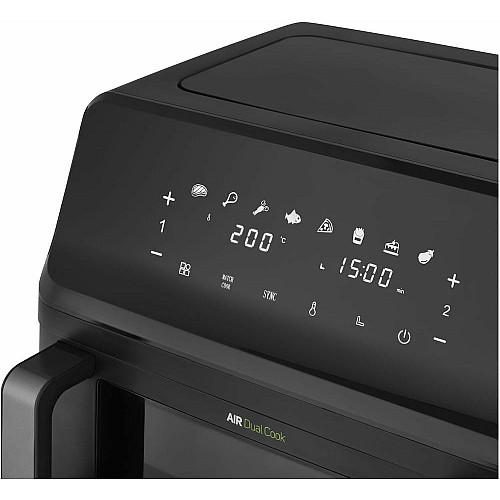 Мультипечь Sencor Dual Vita Fryer, 2700Вт, чаша-4.5+4.5л, сенсорное управл., 2 чаши, гриль, пластик, черный