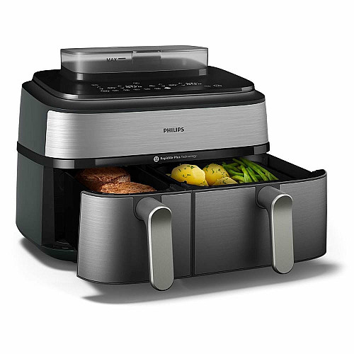 Мультипечь Philips Ovi Dual Steam 2750Вт, чаша-3+6л, сенсорное управл., 12 авто. программ, пластик/металл
