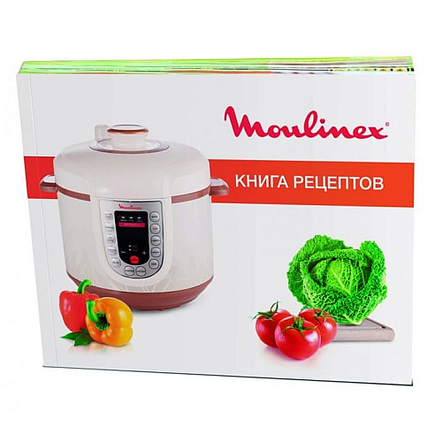 Мультиварка-скороварка Moulinex, 1000Вт, чаша-5л, сенсорное управл., металл/пластик, белый