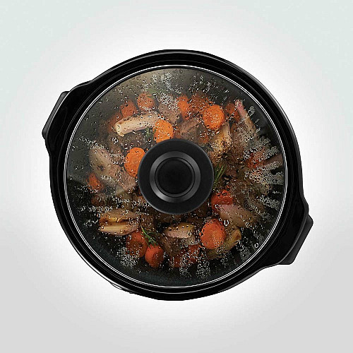 Медленноварка Russell Hobbs CompactHome, 145Вт, чаша-2л, механическое управл., съемная крышка, нерж. сталь, серый