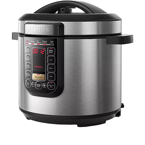 Мультиварка Philips Viva Collection 1300Вт, чаша-6л, електр. керування , 15 авто. програм, нержав.сталь, пластик, чорний