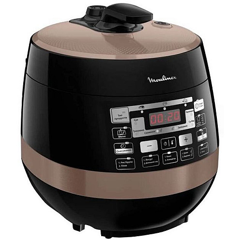 Мультиварка-скороварка Moulinex Quickchef, 1000Вт, чаша-5л, сенсорне керув., пластик, чорний