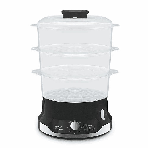 Пароварка Tefal Ultracompact, 800Вт, объем-9л, резервуар для воды -1л, механическое управл., пластик, черный
