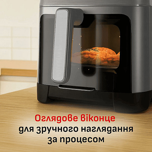 Мультипечь Tefal Easy Fry Silence XXL, 1800Вт, чаша-7, сенсорное управл., 10 программ, с окошком, пластик, темно-серый