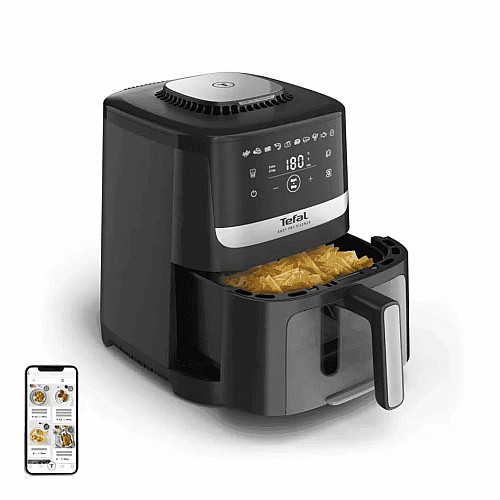 Мультипечь Tefal Easy Fry Silence Vision, 1670Вт, чаша-5л, сенсорное управл., 10 программ, с окошком, пластик, черный