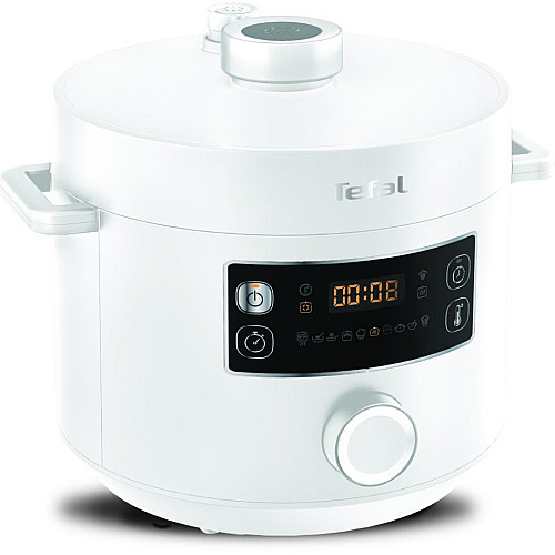 Мультиварка-скороварка Tefal Turbo Cuisine , 1000Вт, чаша-4.8л, механічне керув., пластик, білий