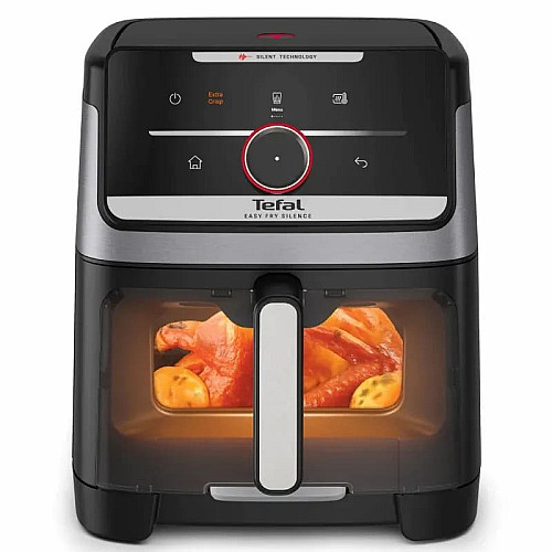 Мультипечь Tefal Easy Fry Silence XXL Smart Vision, 1800Вт, чаша-7л, сенсорное управл., 55 программ, с окошком, пластик, нерж. сталь-черный