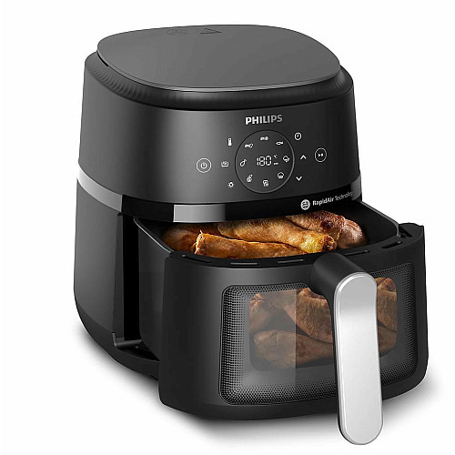 Мультипечь Philips Ovi digital, 1500Вт, чаша-4.2л, сенсорное управление, 13 авто. программ, окошко, пластик, черный