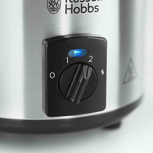 Медленноварка Russell Hobbs CompactHome, 145Вт, чаша-2л, механическое управл., съемная крышка, нерж. сталь, серый