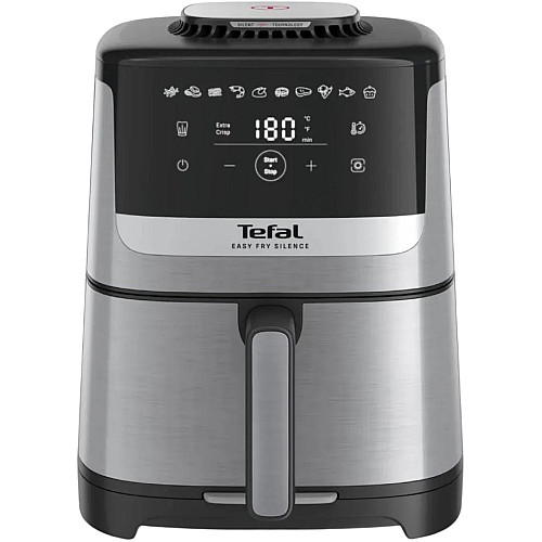 Мультипечь Tefal Easy Fry Silence, 1670Вт, чаша-5л, сенсорное управл., 10 программ, пластик, нерж. сталь-черный