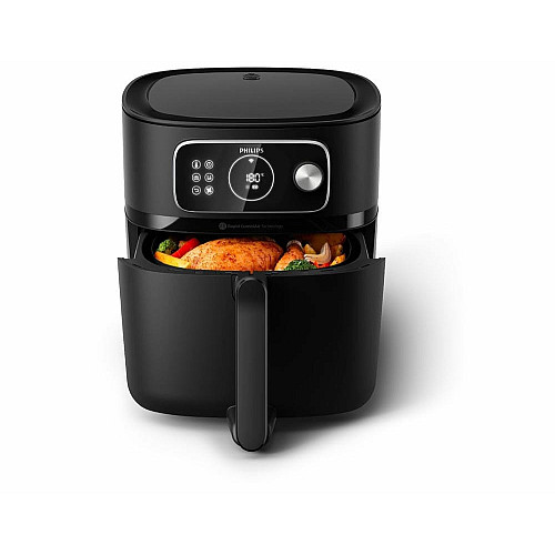 Мультипечь Philips Ovi Combi Connected, 2200Вт, чаша-8.3л, механическое управл., 22 авто. программ, пластик, черный