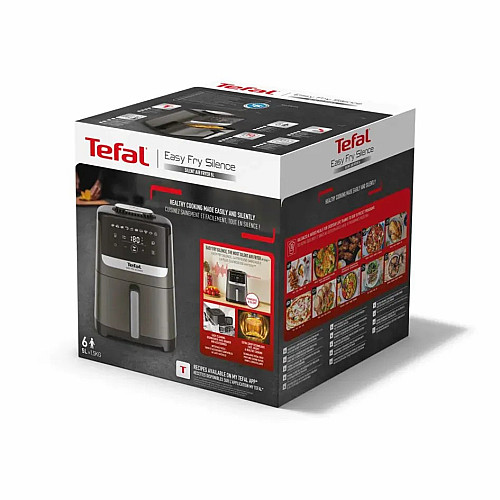 Мультипечь Tefal Easy Fry Silence, 1670Вт, чаша-5л, сенсорное управл., 10 программ, пластик, темно серый-черный