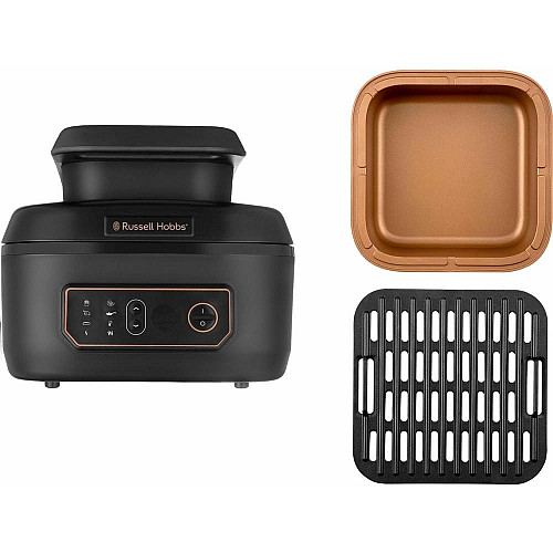 Мультипечь Russell Hobbs SatisFry Air&Grill, 1745Вт, чаша-5.5л, сенсорное управл., алюминий/пластик, черно-оранжевый