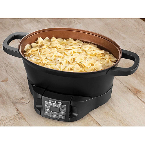 Мультиварка Russell Hobbs GoodToGo, 1000Вт, чаша-6.5л, електронне керув., знімна кришка, кераміка, чорний