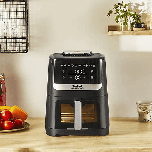 Мультипечь Tefal Easy Fry Silence Vision, 1670Вт, чаша-5л, сенсорное управл., 10 программ, с окошком, пластик, черный