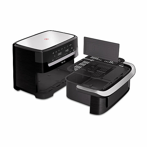 Мультипіч Tefal Dual Easy Fry Flex, 2700Вт, чаша-5.5+3.5л, сенсорне керув., з віконцем, 2 чаши, гриль, пластик, чорний